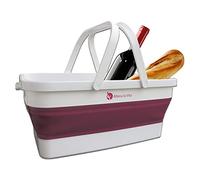 Altera la Vita Panier à provisions pliable de 15 litres, imperméable, matériau PP + TPR, pique-nique, camping caravane