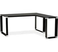 Alterego | Bureau d’angle design XLINE | Verre trempé noir | 160x170x73 cm
