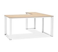 ALTEREGO Bureau de Direction Design Beige, Blanc 200x200x74 cm Grand Bureau modulable en Angle, montable dans Le Sens Que Vous Souhaitez.