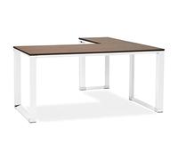 ALTEREGO Bureau de Direction Design Blanc, Brun 200x200x74 cm Grand Bureau modulable en Angle, montable dans Le Sens Que Vous Souhaitez.