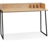 Alterego | Bureau droit SALMON | Bois naturel beige & métal noir | 120x62x89 cm