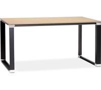 Alterego | Bureau droit XLINE bois naturel et métal noir | 140x70 cm