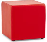 Alterego | Pouf CUBE en synthétique rouge | 41x41x41 cm