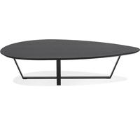 Alterego | Table basse designer ovale en bois MDF plaqué chêne noir | 140x80x30 cm | Couleur noire