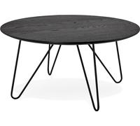 Alterego | Table basse industrielle noire en bois plaqué chêne | 80x80x40 cm