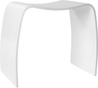 Alterego | Tabouret bas MOJO en bois blanc | Blanc | 45 x 31 x 47 cm