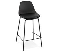 ALTEREGO Tabouret Snack mi-Hauteur Design Noir 42x41,5x86,5 cm