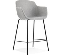 Alterego | Tabouret snack mi-hauteur tissu gris clair | 59x54x97,5 cm