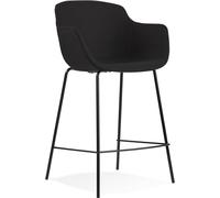 Alterego | Tabouret snack mi-hauteur tissu noir | 59x54x97,5 cm