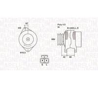 Alternateur avec poulie 063731530010 MAGNETI MARELLI pour FORD MAZDA