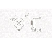 Alternateur avec poulie 063731546010 MAGNETI MARELLI pour AUDI VW SKODA