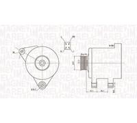 Alternateur avec poulie 063731605010 MAGNETI MARELLI pour TOYOTA COROLLA Compact