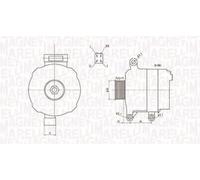 Alternateur avec poulie 063731728010 MAGNETI MARELLI pour HONDA CR-V II STREAM