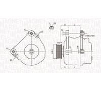 Alternateur avec poulie 063731729010 MAGNETI MARELLI pour VW SKODA SEAT