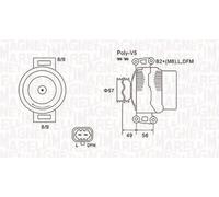 Alternateur avec poulie 063731740010 MAGNETI MARELLI pour OPEL SPEEDSTER