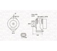 Alternateur avec poulie 063731994010 MAGNETI MARELLI pour OPEL VECTRA C Break