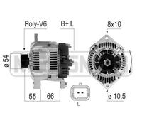 Alternateur avec poulie à gorge 210570A ERA pour RENAULT VOLVO OPEL