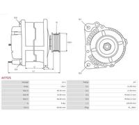 Alternateur avec poulie A0752S AS-PL