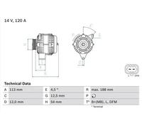Alternateur avec poulie débrayable 0 986 080 370 BOSCH pour OPEL VECTRA C GTS