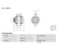 BOSCH 0 986 081 910 Alternateur