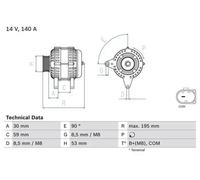 Alternateur avec poulie débrayable 0 986 083 790 BOSCH pour VW AUDI SKODA SEAT