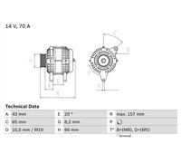 Alternateur avec poulie d'entraînement multiple 0 986 038 740 BOSCH pour CITROËN