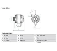 Alternateur avec poulie d'entraînement multiple 0 986 040 340 BOSCH pour AUDI VW