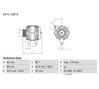 BOSCH - Alternateur 0 986 041 930 - Réf. BSH 0 986 041 930