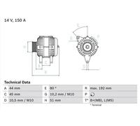 Alternateur avec poulie d'entraînement multiple 0 986 046 511 BOSCH pour CITROËN