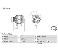 Alternateur avec poulie d'entraînement multiple 0 986 082 790 BOSCH pour HONDA