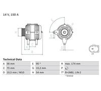 Alternateur avec poulie d'entraînement multiple 0 986 083 700 BOSCH pour MINI