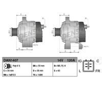DENSO DAN1407 Alternateur