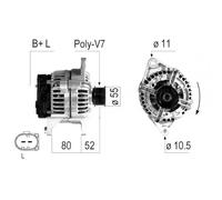 Alternateur EB595Q 301837RIH 301837RID CAL10132AS CA 1837 IR 8EL 749 558-001
