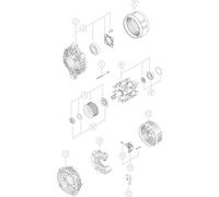 Alternateur ISKRA - MAHLE MG344 (DELCO-REMY : DRA1338 - ISKRA - MAHLE : AAK5335, AAK5567, IA1023)