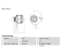 Alternateur pour Alfa Romeo Fiat Ford Lancia 500 500 C 500L Bravo Doblo Grand PU