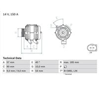 Alternateur pour BOSCH 0 986 047 930 pour VOLVO V60 I (155) 2 2012-2015