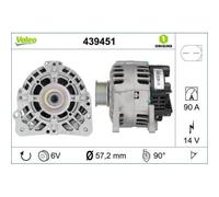 Alternateur Valeo 439451 Valeo Origins Technologie D'origine pour Seat Skoda VW