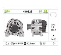 Valeo Alternateur 440323 - 14 V 110 A Ø51 mm avec poulie pour Audi/Seat/Skoda/VW