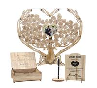 Alternative au livre d'or de mariage, livre d'or de mariage en bois rustique avec cadre photo pour cadeau de mariage, cadeau de Saint-Valentin