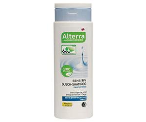 Alterra Sensitiv Shampooing de douche sans parfum 250 ml pour peaux très sensibles, soin apaisant et relaxant, à l'huile d'olive bio, convient aux personnes allergiques, cosmétique naturel certifié