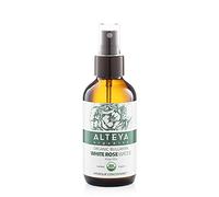 Alteya Organic Eau de rose blanche bulgare 120 ml Spray Bioglass - Certifiée 100% organique USDA, pure, naturelle, Eau florale distillée, Vendue directement par le producteur et le distillateur