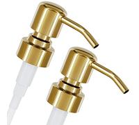 ALTGLAS 2 Pcs Pompe De Rechange pour Distributeur de Savon Liquide 'Zagreb' | Filetage De 28mm • Or Brilliant • Acier Inoxydable • Convient p.ex. Aux Bouteilles Jacky • 2 Pièces