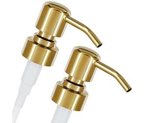 ALTGLAS 2 Pcs Pompe De Rechange pour Distributeur de Savon Liquide 'Zagreb' | Filetage De 28mm • Or Brilliant • Acier Inoxydable • Convient p.ex. Aux Bouteilles Jacky • 2 Pièces