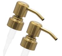 ALTGLAS 2 Pcs Pompe De Rechange pour Distributeur de Savon Liquide 'Zagreb' | Filetage De 28mm • Or Brossé • Acier Inoxydable • Convient p.ex. Aux Bouteilles Jacky • 2 Pièces