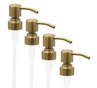 ALTGLAS 4 Pcs Pompe De Rechange pour Distributeur de Savon Liquide 'Zagreb' | Filetage De 28mm • Or Brossé • Acier Inoxydable • Convient p.ex. Aux Bouteilles Jacky • 4 Pièces