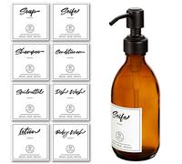 ALTGLAS Etiquettes Distributeurs de Savon Imperméables - Set d'Autocollants avec 8 Autocollants pour Bouteilles Petites et Moyennes (6 x 6 cm)