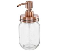 ALTGLAS Mason Jar Distributeur de Savon Vintage en Verre Transparente - Rétro Mason Jar 473 ML avec Pompe en Acier Inoxydable INOX (Cuivre)