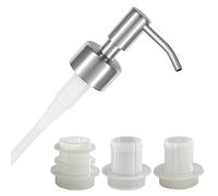 ALTGLAS Pompe en Acier INOX pour Distributeur de Savon Liquide 'Budapest' | Avec Set De Bagues D'Étanchéité (18 - 23 mm) • Argent Brossé • Distributeurs Upcycling à Partir De Vieilles Bouteilles