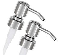 ALTGLAS Pompe pour Distributeur de Savon Liquide 'Zagreb' - 2 Pièces de Pomps de Rechange ou pour Upcycling en Acier INOX avec Filetage de 28 mm (Chrome Argenté)