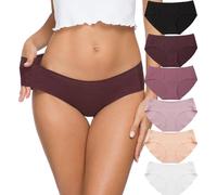 Altheanray Lot de 6 culottes hipster sans couture en coton pour femme, Rouge dégradé, Small